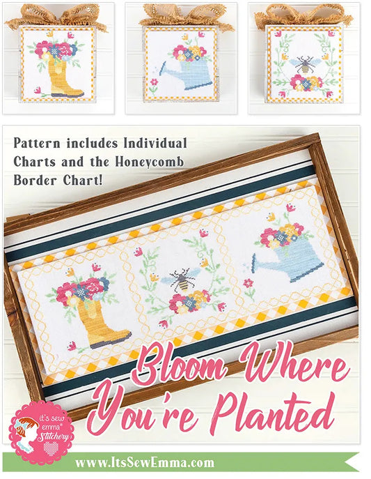 Bloom Where You're Planted counted cross stitch chart