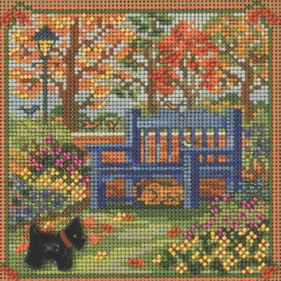 Autumn Bench counted cross stitch kit