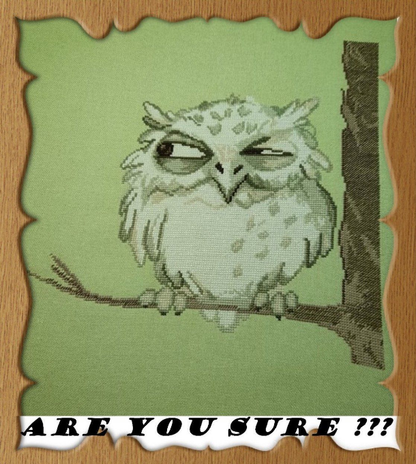 Are you Sure??? counted cross stitch chart
