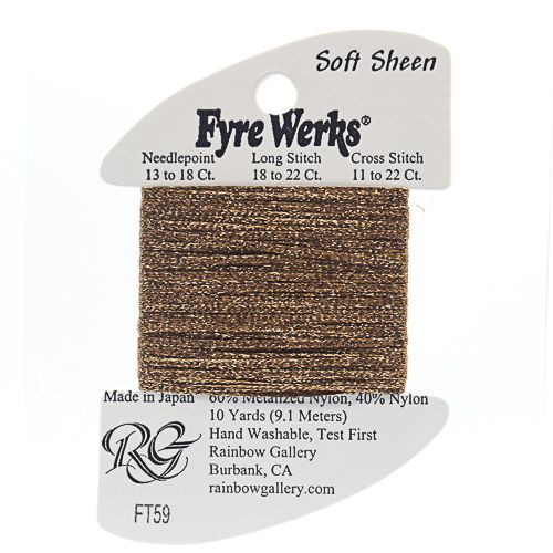 FT59 Tawny Gold - Fyre Werks Soft Sheen Metallic Ribbon