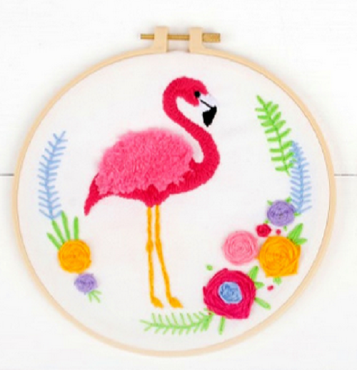 Flamingo punch needle kit
