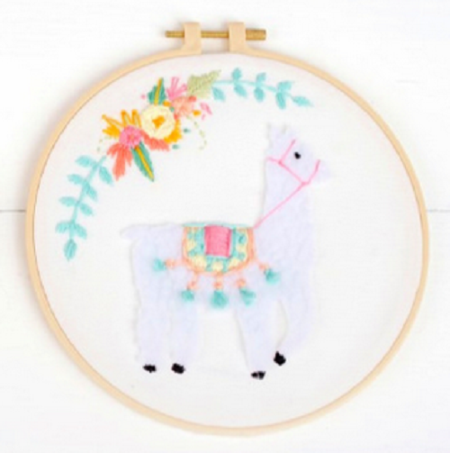 Llama embroidery kit