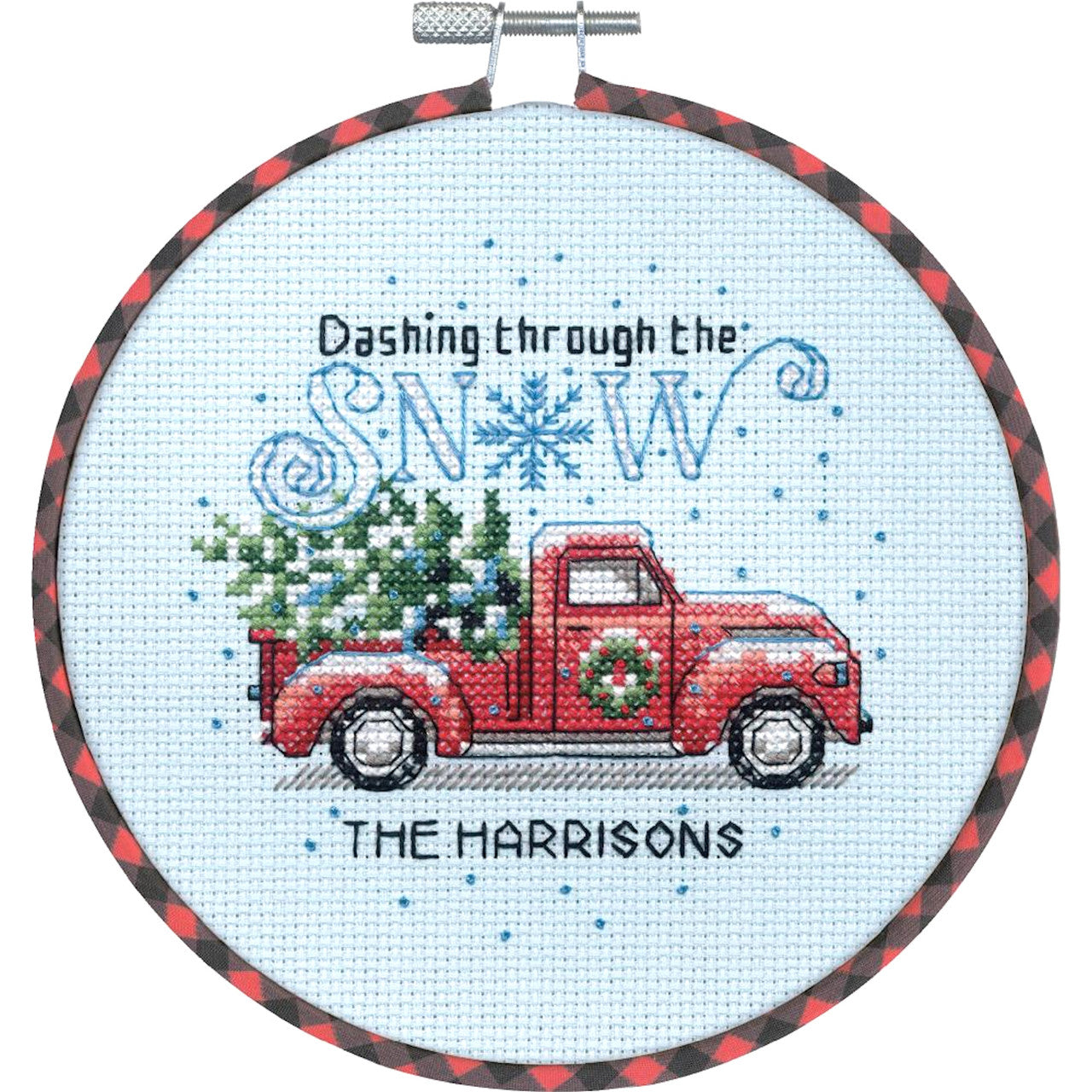 Holiday Family Truck counted cross stitch kit