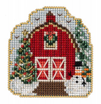 Winter Barn - Winter Holiday counted cross stitch kit