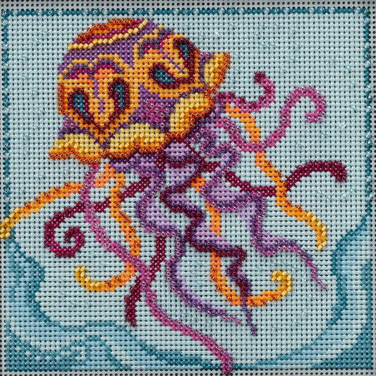 Jelly Fish - Marine Life Quartet counted cross stitch kit