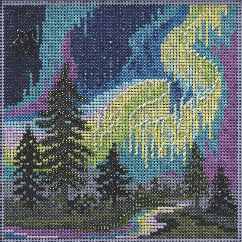Winter Series Aurora Borealis counted cross stitch kit