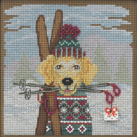 Winter Series Ski Dog counted cross stitch kit