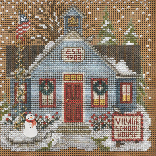 Winter Series School House counted cross stitch kit