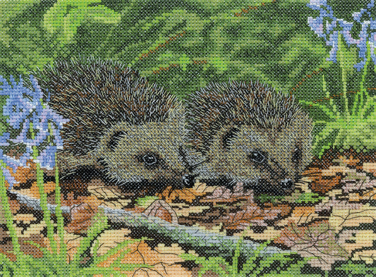 Hedgehogs in Spring counted cross stitch chart