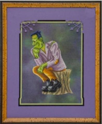 Franky the Thinker counted cross stitch chart