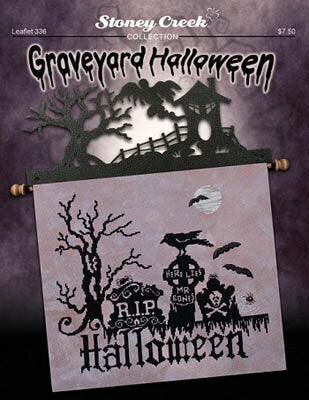 Graveyard Halloween counted cross stitch chart