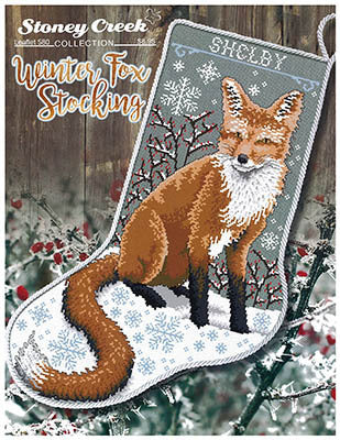 Winter Fox Stocking counted cross stitch chart