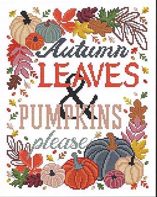 Autumn Leaves counted cross stitch chart