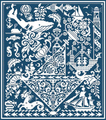 Fish n' Ships counted cross stitch chart
