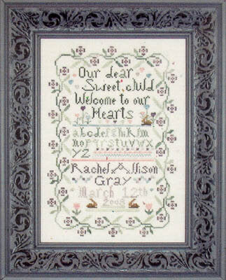 Sweet Baby Sampler counted cross stitch chart
