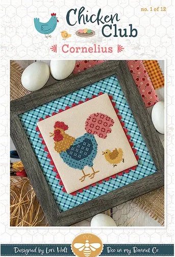 Chicken Club #1 Cornelius counted cross stitch chart