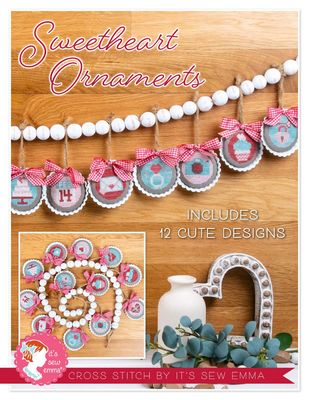 Sweetheart Ornaments counted cross stitch chart