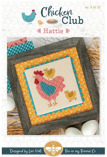 Chicken Club #3 Hattie counted cross stitch chart