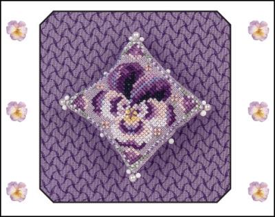 Pansy Petals Flower Cushion counted cross stitch pattern