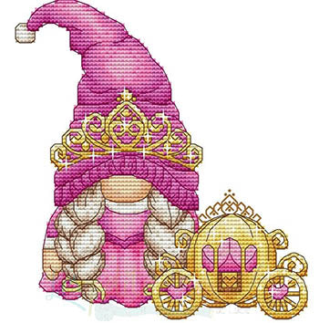 Princess Gnome counted cross stitch chart