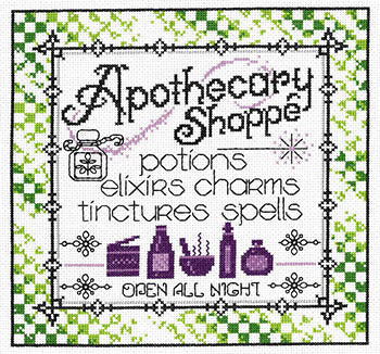 Apothecary Shoppe counted cross stitch chart