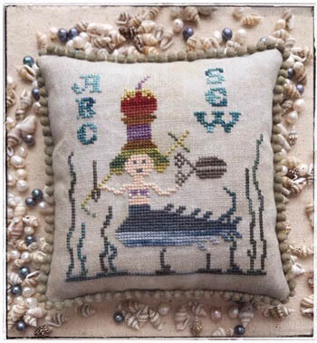Sewing Mermaid counted cross stitch chart