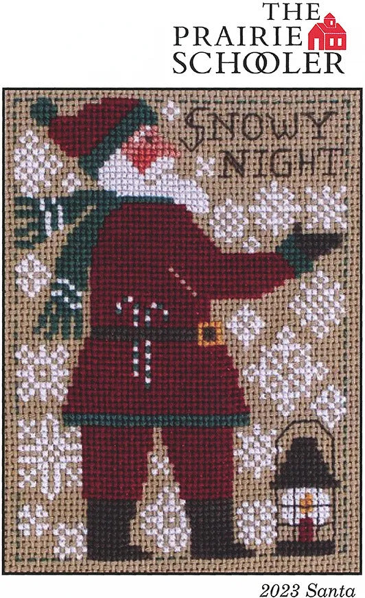 2023 Santa - Snowy Night counted cross stitch chart