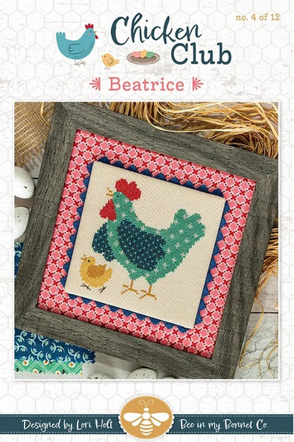 Chicken Club #4 Beatrice counted cross stitch chart
