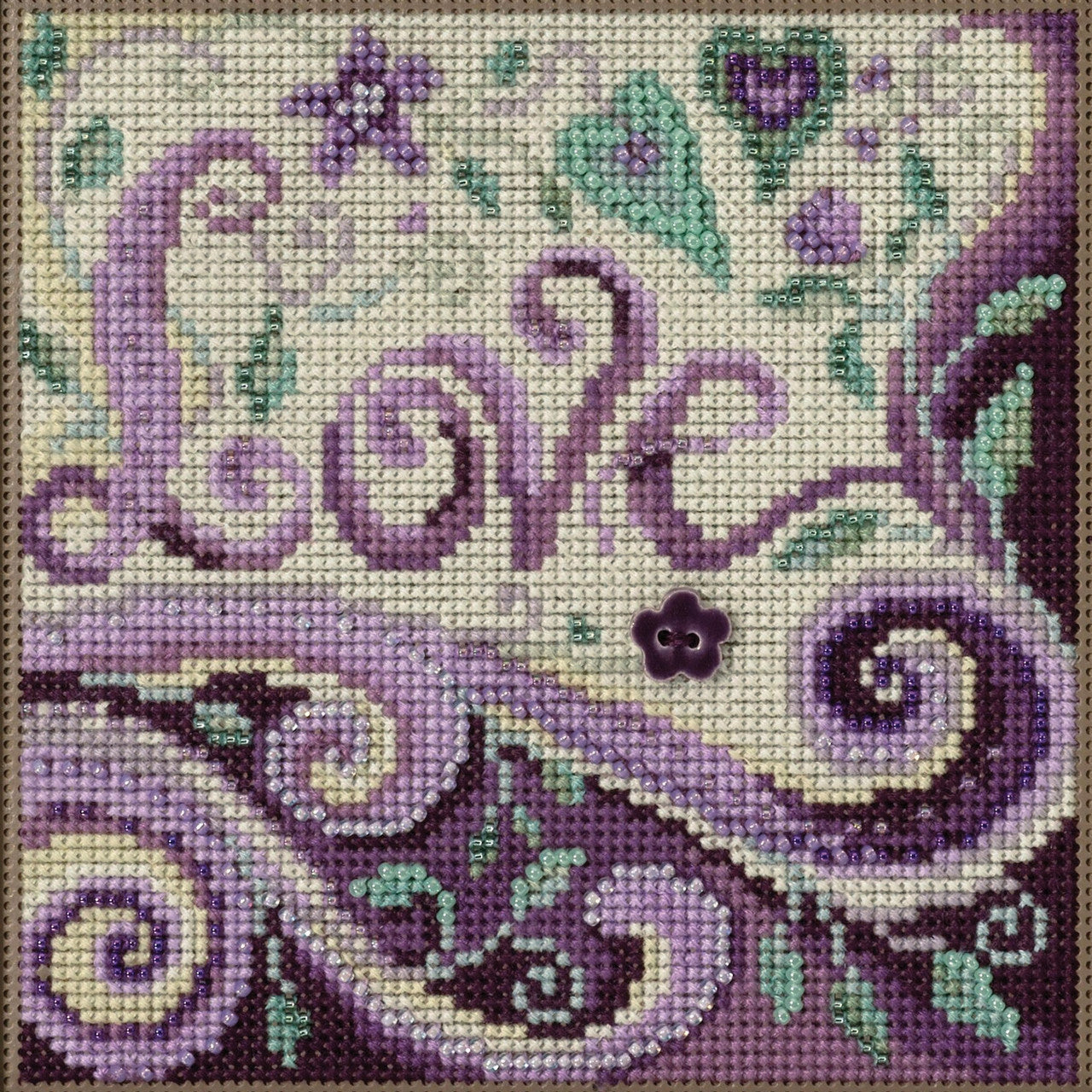 Buttons & Beads - Love counted cross stitch kit