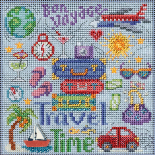 Buttons & Beads - Travel Time counted cross stitch kit