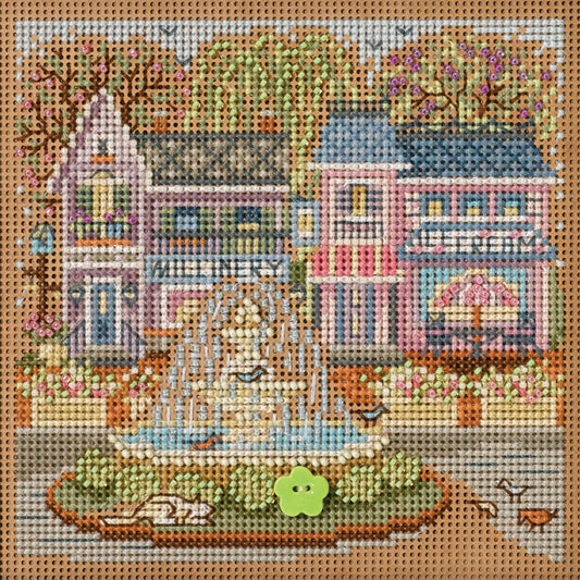 Buttons & Beads - Town Square counted cross stitch kit