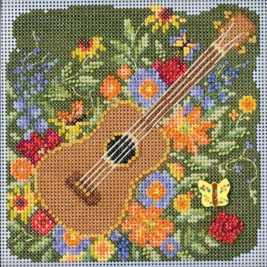 Buttons & Beads - Festive Guitar counted cross stitch kit