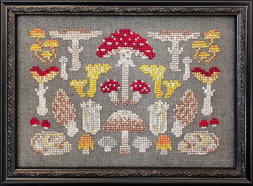 Arranging Mushrooms counted cross stitch chart