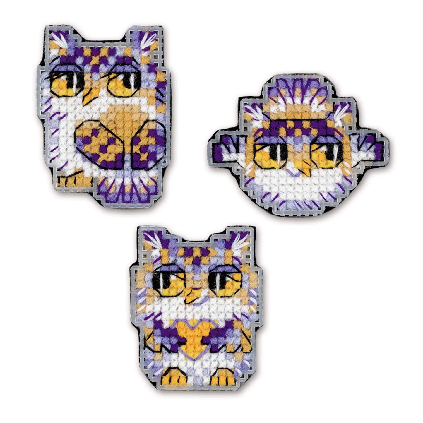 Owlets Magnets counted cross stitch kit