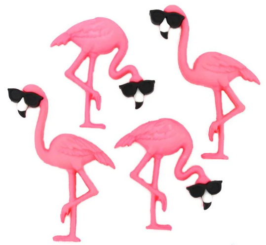 Think Pink Flamingo Buttons