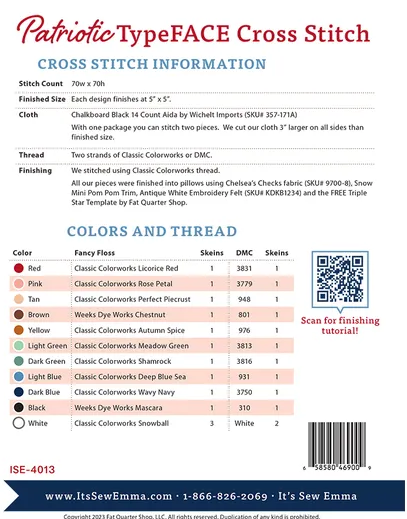 Patriotic - TypeFACE Series counted cross stitch chart