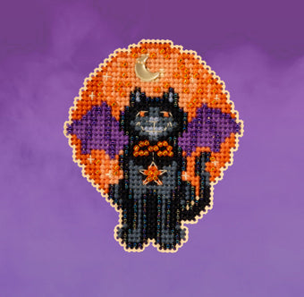 Autumn Harvest - Bat Cat counted cross stitch kit