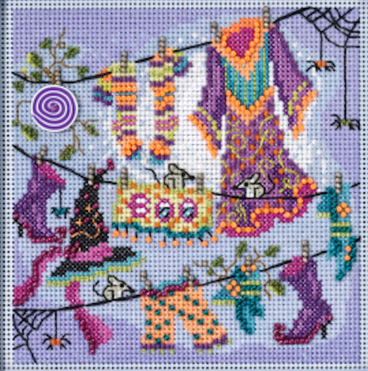 Buttons & Beads - Wanda's Clothesline counted cross stitch kit
