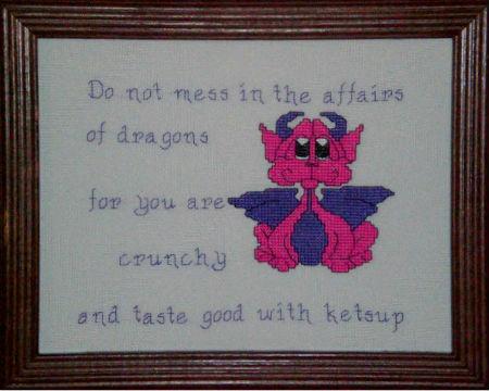 Affairs of Dragons counted cross stitch chart