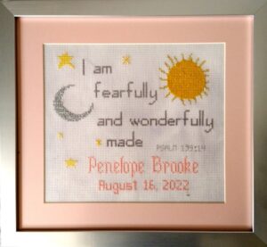 Baby Sun & Moon Birth Announce counted cross stitch chart