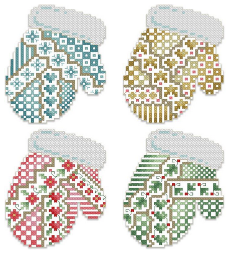 Crazy Mittens counted cross stitch chart
