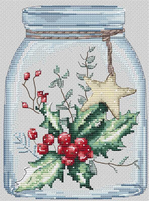HollyJolly Bottle counted cross stitch chart