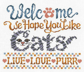 Hope You Like Cats counted cross stitch chart