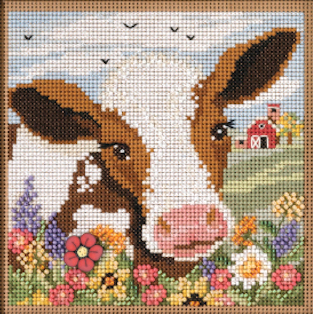 Buttons & Beads - Spotted Cow counted cross stitch kit