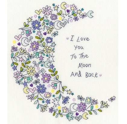 Love You to the Moon counted cross stitch kit
