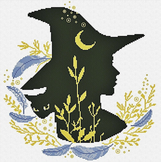 Witch counted cross stitch chart