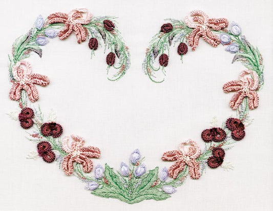 Iris Heart Brazilian embroidery design
