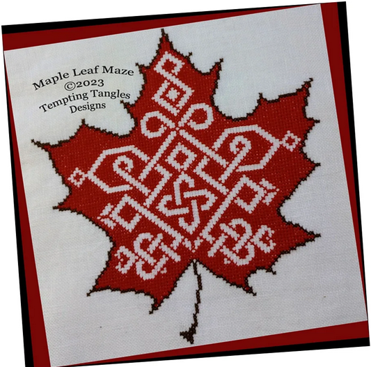 Maple Leaf Maze counted cross stitch chart