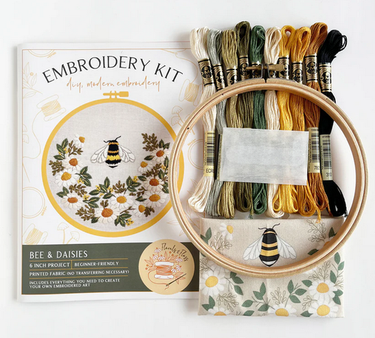 Bee & Daisies embroidery kit