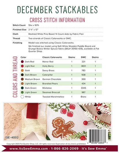 Stackables - December counted cross stitch chart